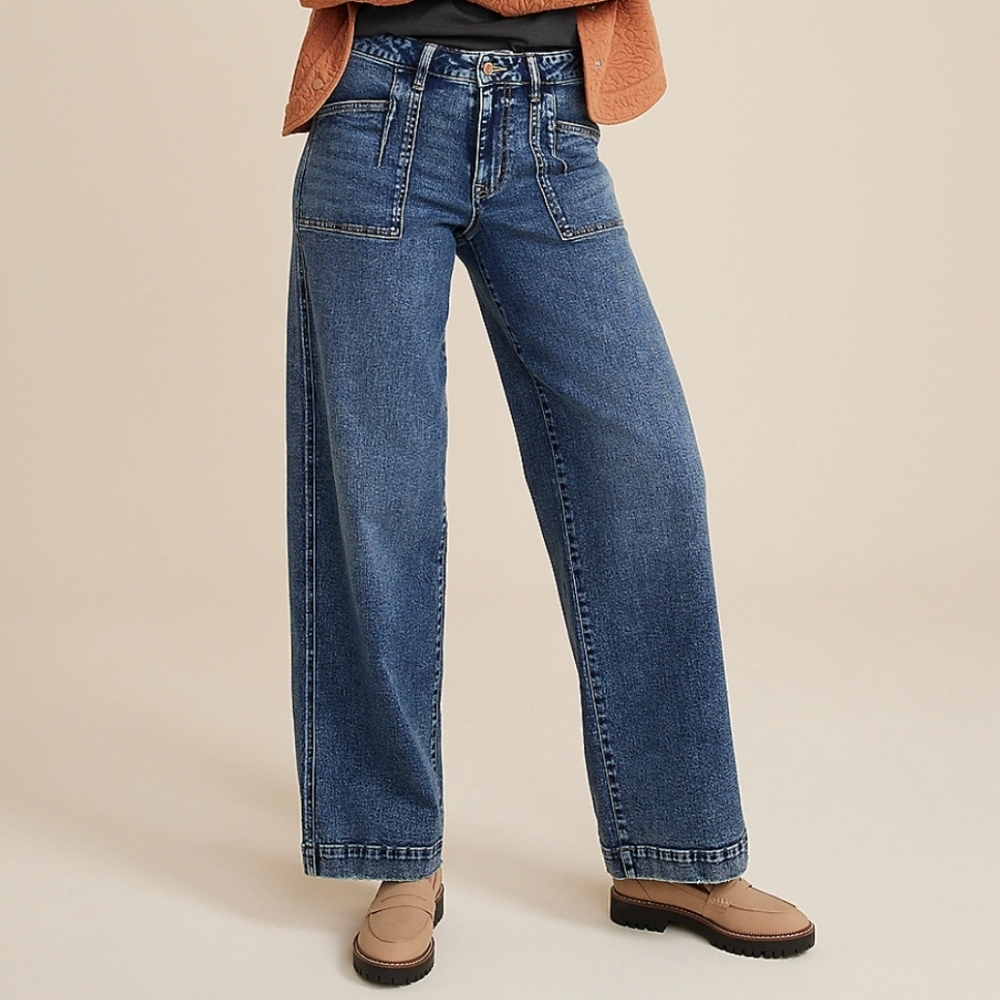 Maurices Patch Pocket High Rise Wide Leg Jean